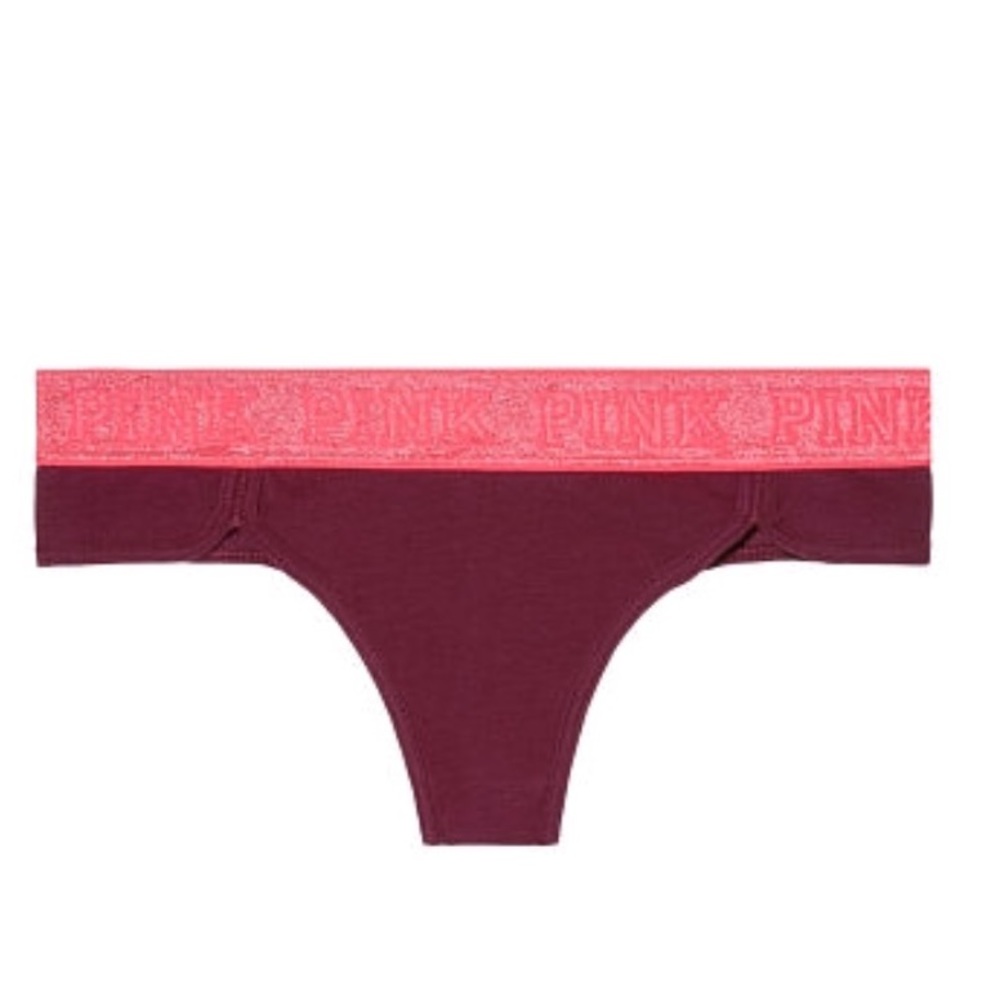 New Victoria’s Secret PINK Lurex Logo Thong Panties - XSmall